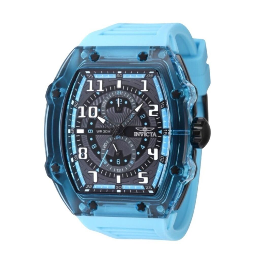 Invicta Racing 48716 Men’s Blue Quartz Watch 48.5mm Silicone Band BNIB